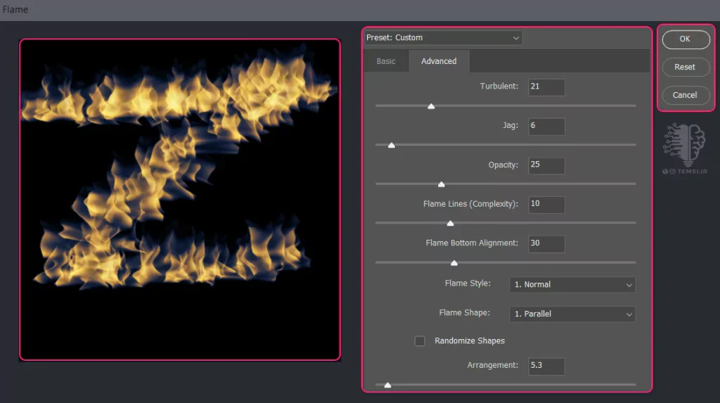 photoshop-2025-render-filter-flame-advanced
